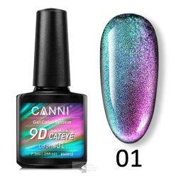   01 színminta - MACSKASZEM EFFEKT - 7.3 ml - CANNI Cat Eye 9D gél lakk 