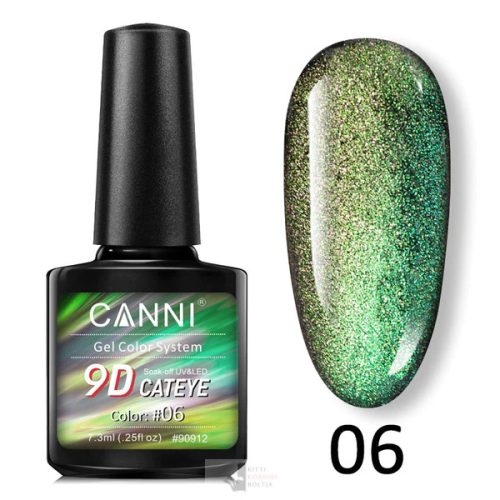 06 színminta - MACSKASZEM EFFEKT - 7.3 ml - CANNI Cat Eye 9D gél lakk 