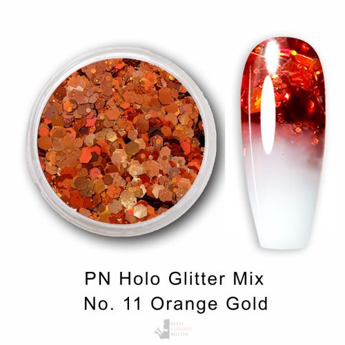 PN Holo glitter mix No11 Orange Gold