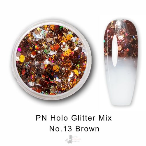 PN Holo glitter mix No.13 Brown