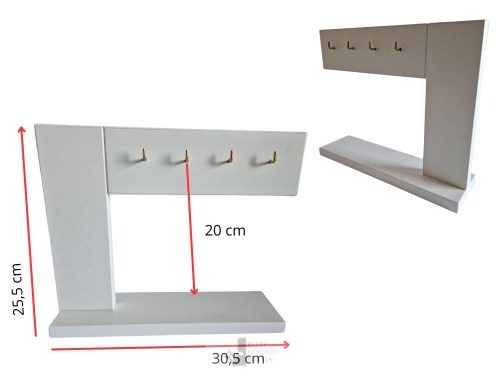 Kétoldalas, akasztós tipptartó állvány - fehér, arany