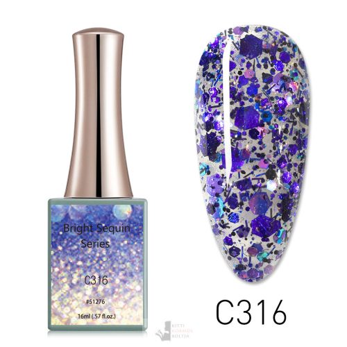 C316 - CANNI Bright Sequin Series UV/LED gél lakk 16 ml
