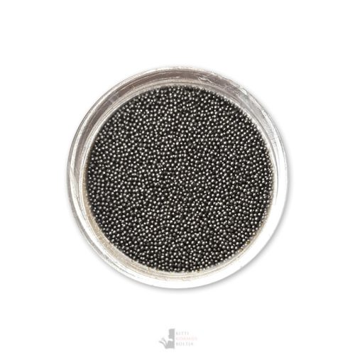 Fém gyöngy - fekete (1 mm)
