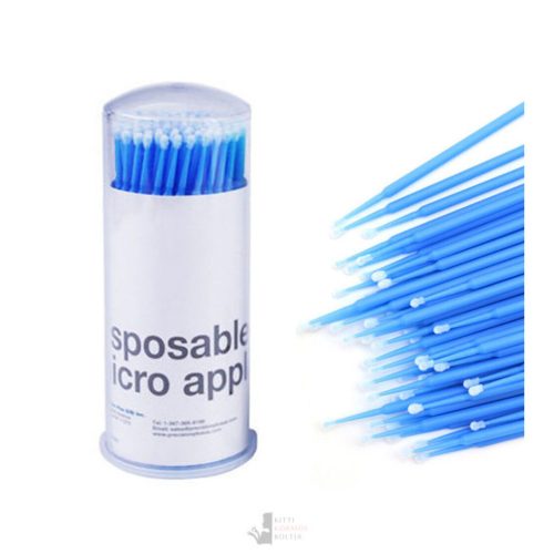 Mikro applikátor / mikro kefe 100db - kék, dobozban