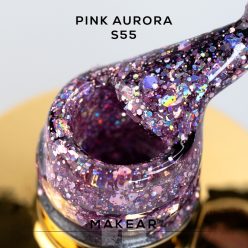   S55 Pink aurora HEMA-FREE MAKEAR STELLAR Gel Polish 8ml MAKEAR STELLAR Gel Polish 8ml 