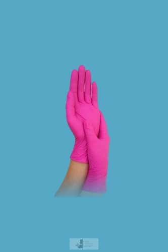 Mercator nitrylex® MAGENTA/ PINK orvosi púdermentes nitril kesztyű - S