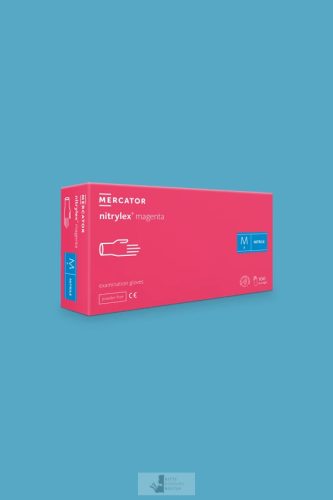 Mercator nitrylex® MAGENTA/ PINK orvosi púdermentes nitril kesztyű