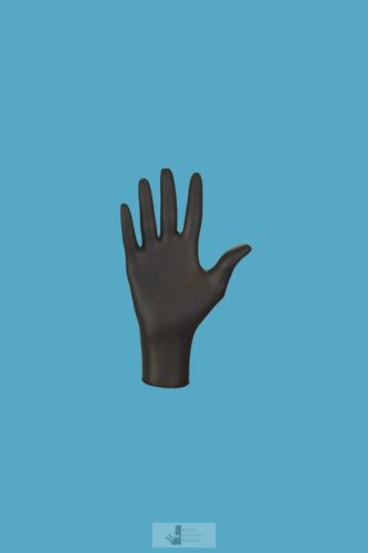 Mercator nitrylex® BLACK orvosi púdermentes nitril kesztyű - S