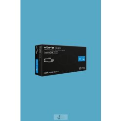   Mercator nitrylex® BLACK orvosi púdermentes nitril kesztyű - L