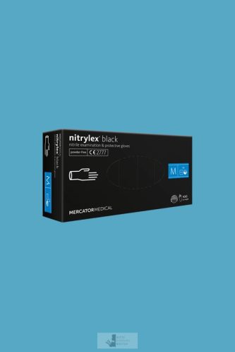 Mercator nitrylex® BLACK orvosi púdermentes nitril kesztyű