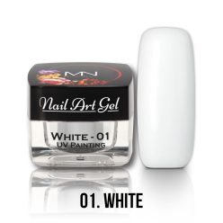   01 - White (HEMA-free) Nail Art - 4g - UV Festő Színes Zselé