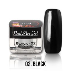   02 - Black (HEMA-free) Nail Art - 4g - UV Festő Színes Zselé