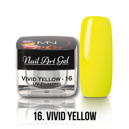 16 - Vivid Yellow (HEMA-free) Nail Art - 4g - UV Festő Színes Zselé