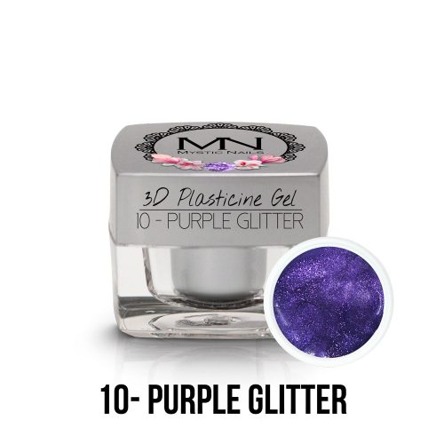 10 - Purple Glitter - 3,5g - 3D Gyurma Zselé