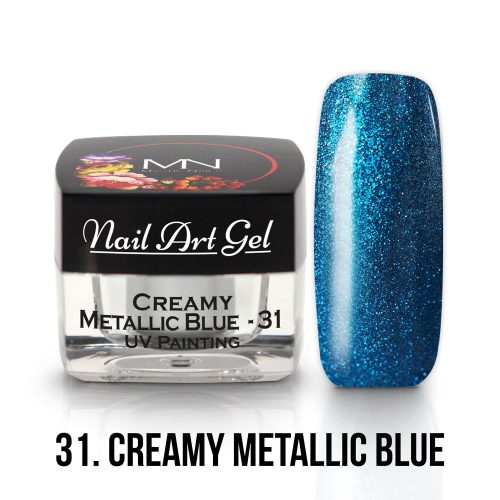 31 - Creamy Metallic Blue (HEMA-free) Nail Art - 4g - UV Festő Színes Zselé