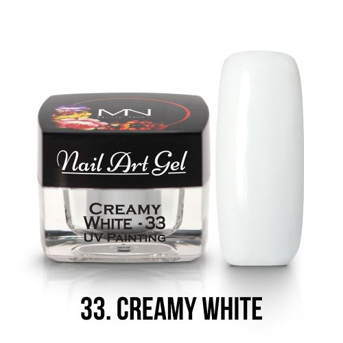 33 - Creamy White (HEMA-free) Nail Art - 4g - UV Festő Színes Zselé