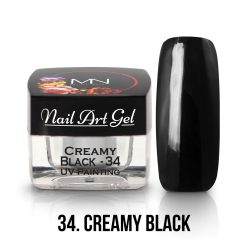   34 - Creamy Black (HEMA-free) Nail Art - 4g - UV Festő Színes Zselé