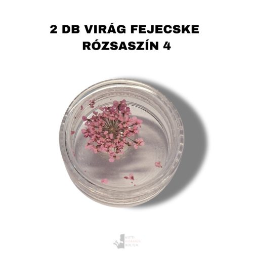 Rózsaszín - 04 - Színes szárított virág utántöltő 2 db virágfejecske