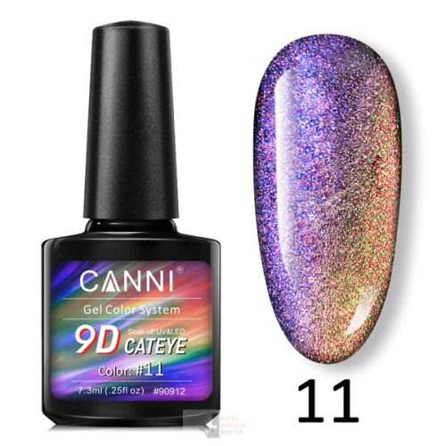 11 - MACSKASZEM EFFEKT - 7.3 ml - CANNI Cat Eye 9D gél lakk 