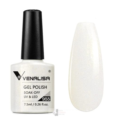 955 színminta - Venalisa UV/LED Gél Lakk 7.5 ml (átlátszós, gyöngyházas)