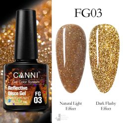   FG03 színminta - CANNI UV/LED Reflective Disco gél lakk 7.3 ml