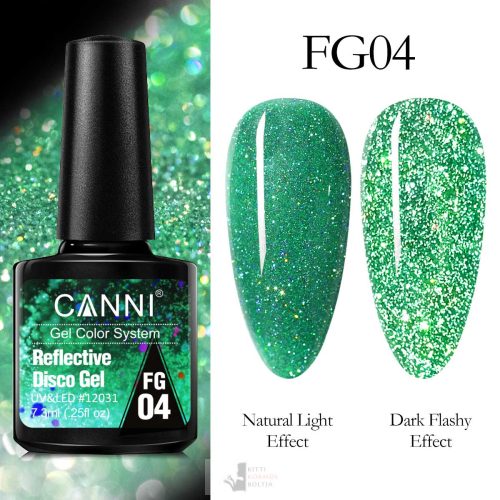 FG04 színminta - CANNI UV/LED Reflective Disco gél lakk 7.3 ml