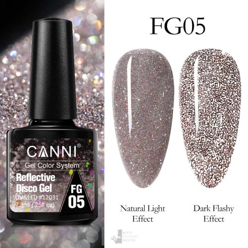 FG05 színminta - CANNI UV/LED Reflective Disco gél lakk 7.3 ml