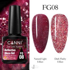   FG08 színminta - CANNI UV/LED Reflective Disco gél lakk 7.3 ml