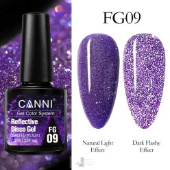   FG09 színminta - CANNI UV/LED Reflective Disco gél lakk 7.3 ml