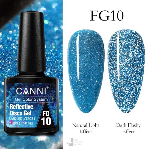 FG10 színminta - CANNI UV/LED Reflective Disco gél lakk 7.3 ml