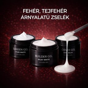 Fehér, tejfehér árnyalatú zselék