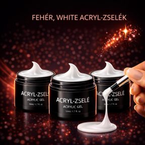Fehér, white acryl-zselék