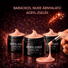 Barackos, nude árnyalatú acryl-zselék