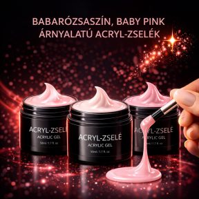 Babarózsaszín, baby pink árnyalatú acryl-zselék