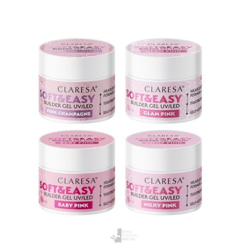 SWEET PINK Set 4 x 12g - CLARESA Soft&Easy Builder Gél