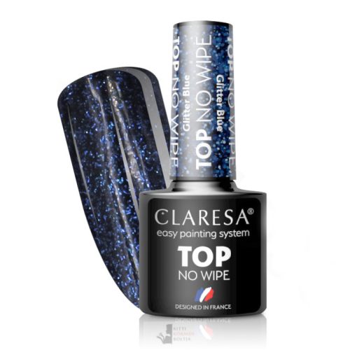 No Wipe Top Coat - 5g - Glitter Blue - CLARESA UV/LED 